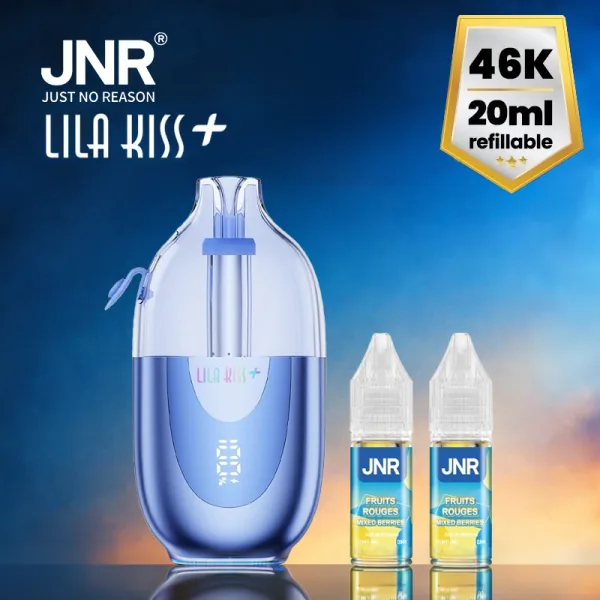 Lila Kiss 46k+ + 2 E-liquides 1000mAh 20ml / 2% - JNR - image 2
