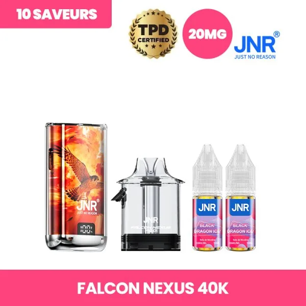 Falcon Nexus 40k + 2 E-liquides 1000mAh 15ml / 2% - JNR - image 3