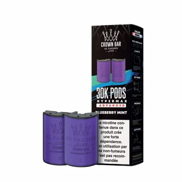 Cartouches Pré-remplies Hyper Max Advanced 30k 6mg 10+10ml (2pcs) - Crown Bar by Al Fakher - image 12
