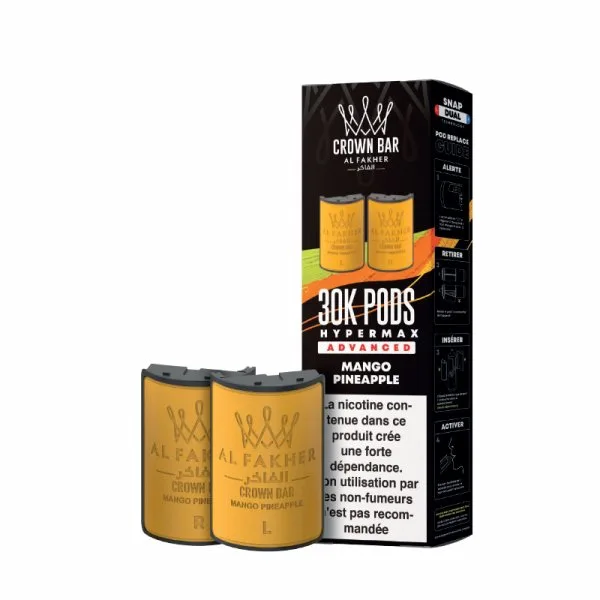 Cartouches Pré-remplies Hyper Max Advanced 30k 6mg 10+10ml (2pcs) - Crown Bar by Al Fakher - image 27