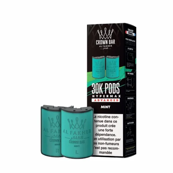 Cartouches Pré-remplies Hyper Max Advanced 30k 6mg 10+10ml (2pcs) - Crown Bar by Al Fakher - image 33