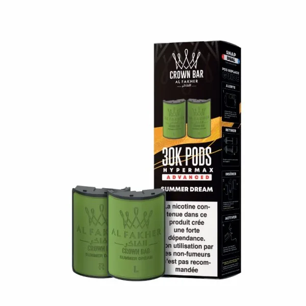 Cartouches Pré-remplies Hyper Max Advanced 30k 6mg 10+10ml (2pcs) - Crown Bar by Al Fakher - image 52