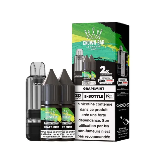 Cartouche Cubic 30k 20ml (1pc) + E-liquides 20mg 10ml (2pcs) - Crown Bar by Al Fakher - image 22