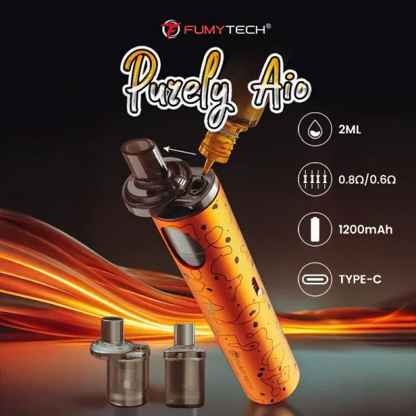 Purely AIO 0.8/0.6Ω 2ml 1200mAh - Fumytech - image 3