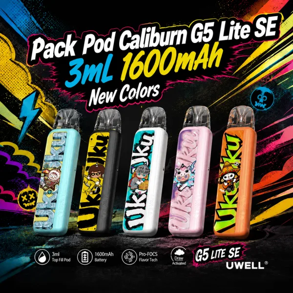 Pack Pod Caliburn G5 Lite SE 3ml 1600mAh New Colors - Uwell - image 3